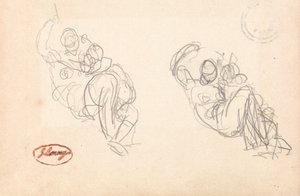 Two Sketches of a Mother and Child by George Romney